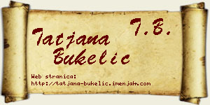 Tatjana Bukelić vizit kartica